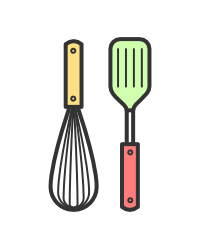 illustration of a spatula and a whisk