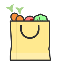 Illustration of a bag of groceries